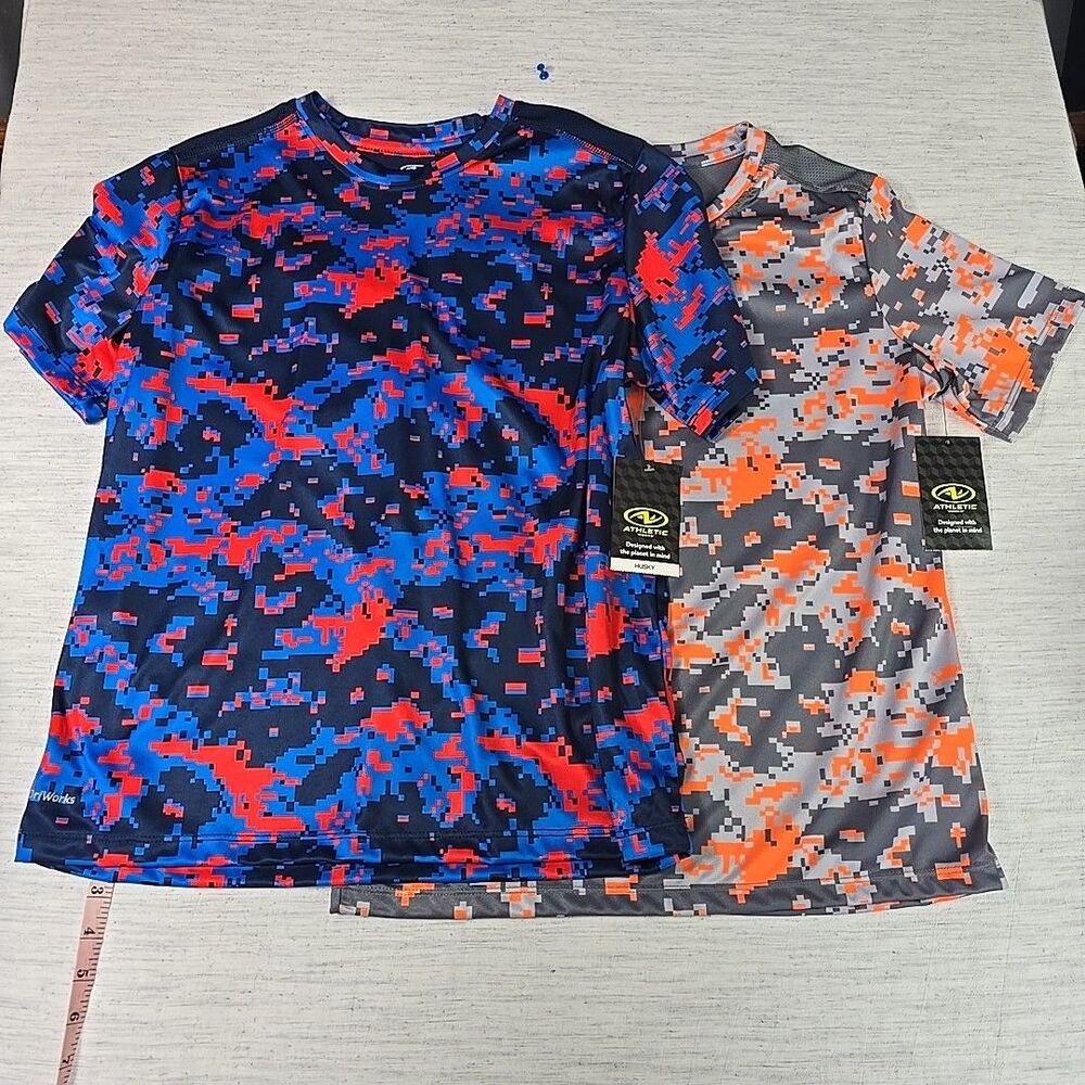 Athletic Works Boys XL Husky (14–16) Camo Performance T-Shirts – 2 Pack...
